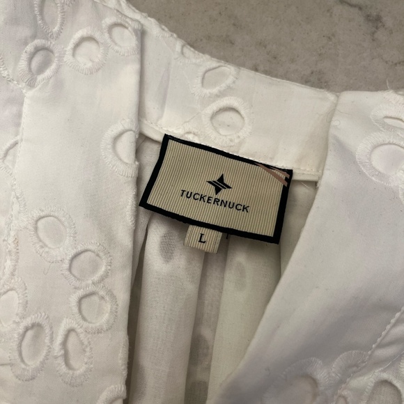 TUCKERNUCK White Eyelet Finley Flutter Sleeve Top - Picture 6 of 6